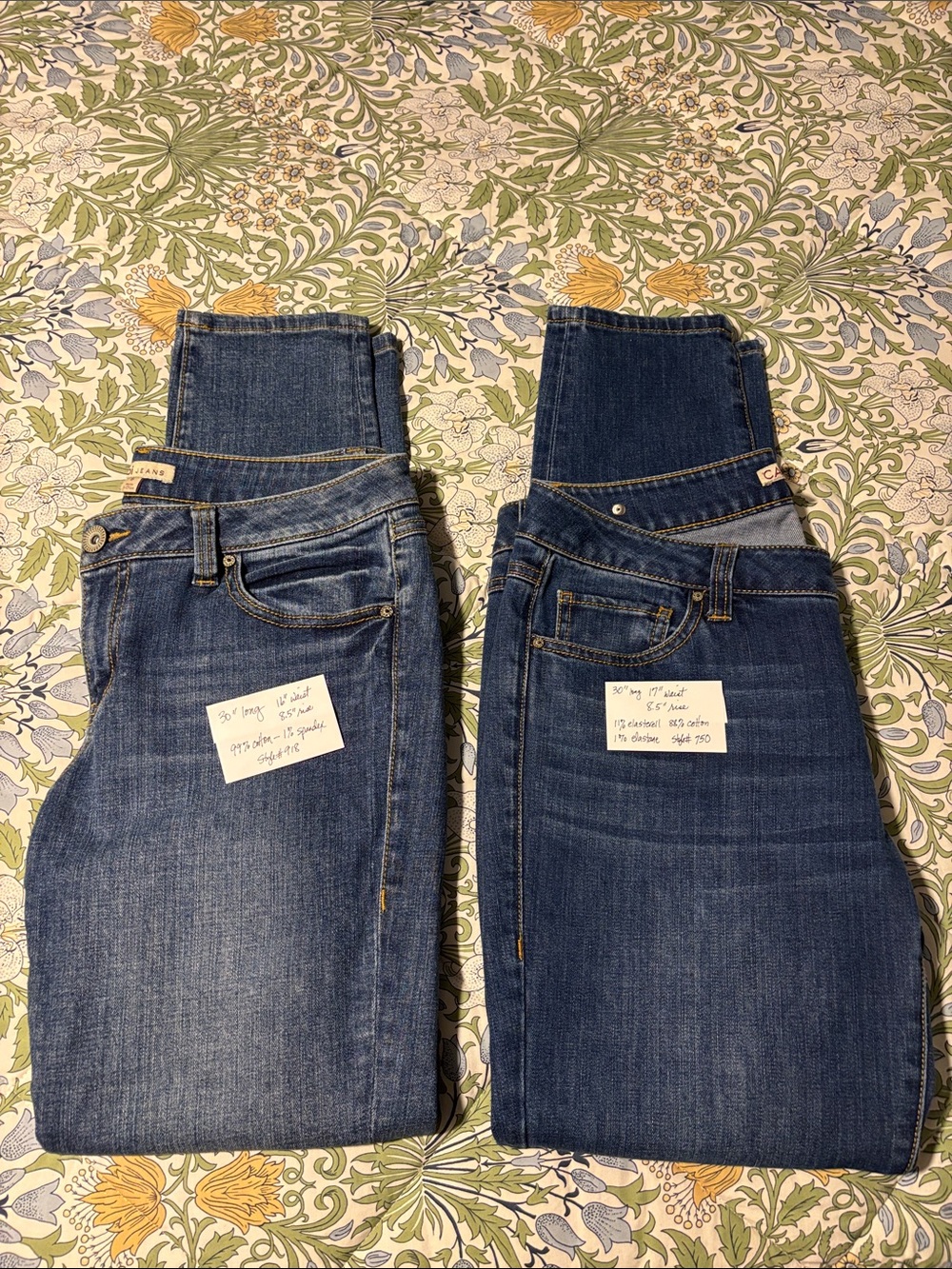 2 Pair Cabi Womens Blue Denim Jeans - Classic Skinny/Straight Fit 6